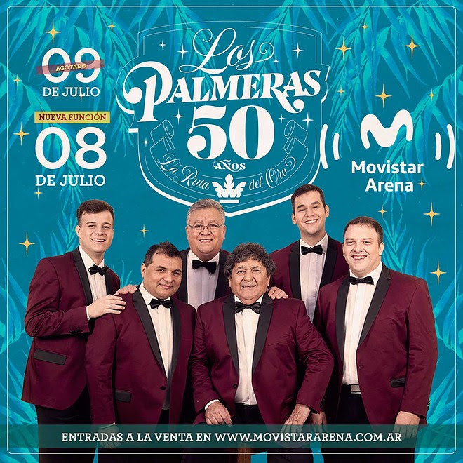 La Ruta del Oro, es el camino que Los Palmeras recorrerán hasta el 9 de Diciembre de 2022, donde celebrarán sus 50 Años en un mega evento.