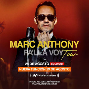 Marc Anthony es uno de los artistas más influyentes de su tiempo y un verdadero embajador de la música y la cultura latina y Argentina no es ajeno a ello, motivo por el cual en tan sólo un par de horas agotó todas las localidades del Movistar Arena, y ya hay una nueva función el 29 de agosto.